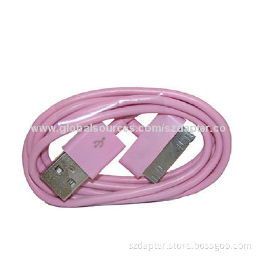 USB Cable for iPhone 4, 4S, iPad with CE, RoHS Marks, 100% Open and Short Test